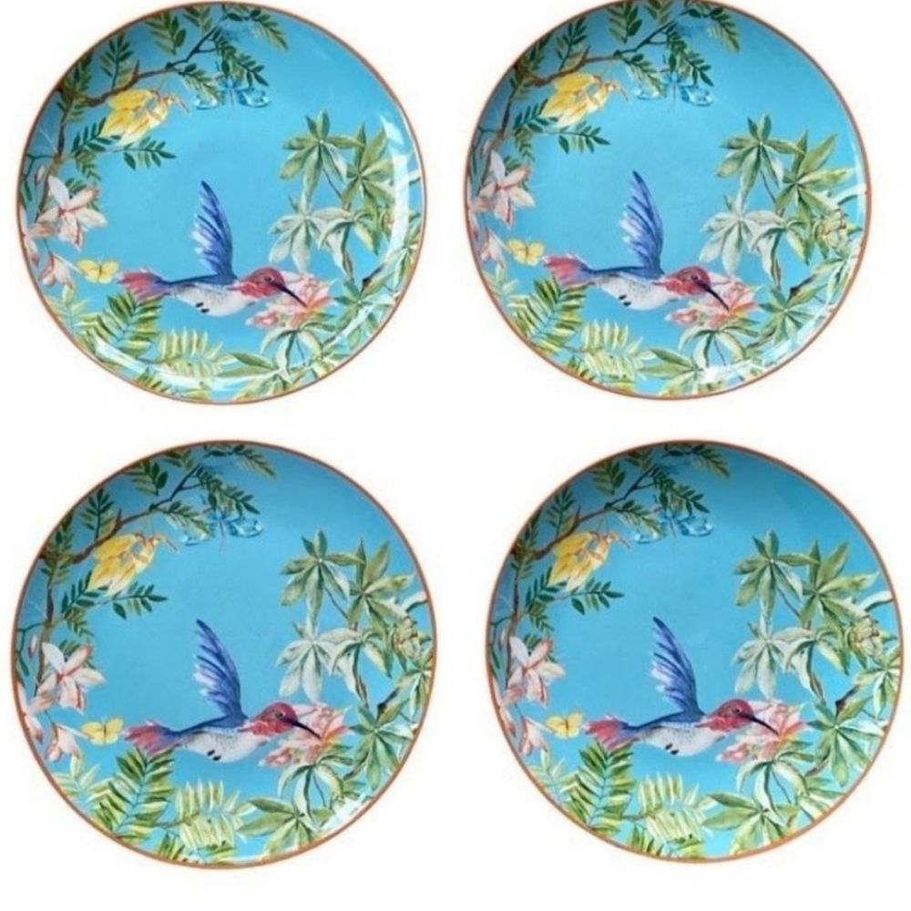 Williams Sonoma HAVANA GARDEN Dinner Plates - Set of 4 10 inch Plates